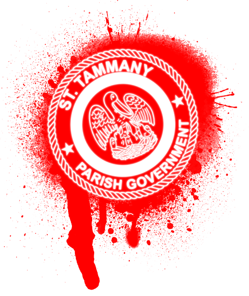 Spray Painted St. Tammany Parish Seal