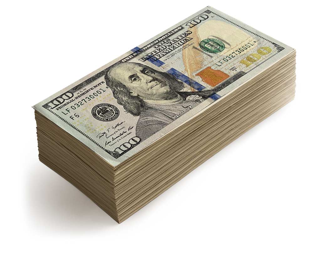 Stack of $100 Dollar Bills